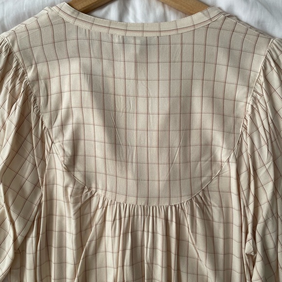 ✨NWT✨ Madewell Balloon Sleeve Button-down Peasant Top in Windowpane - Picture 5 of 11